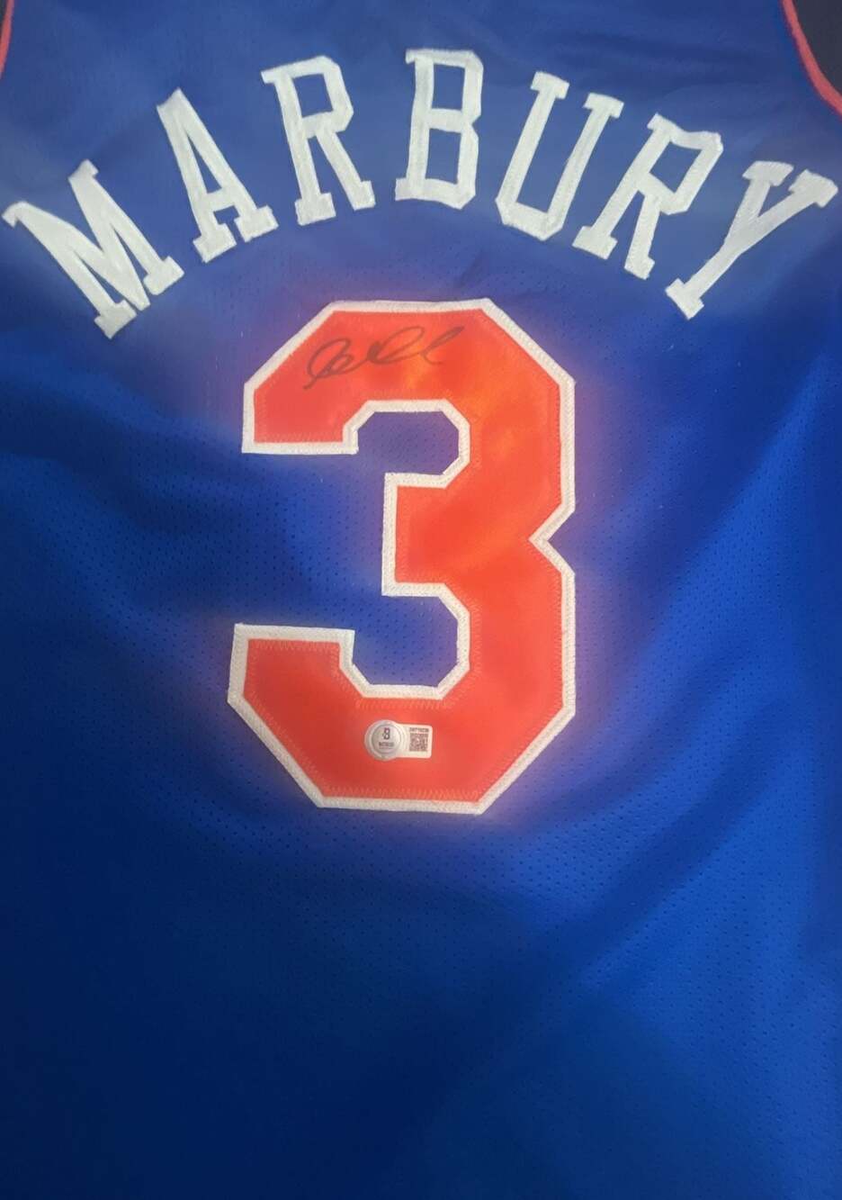 Stephon Marbury New York Knicks Autographed Custom Blue Basketball Jersey